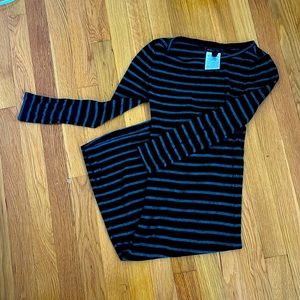 Long sleeve ribbed black and gray maternity dress BCBGMaxazria